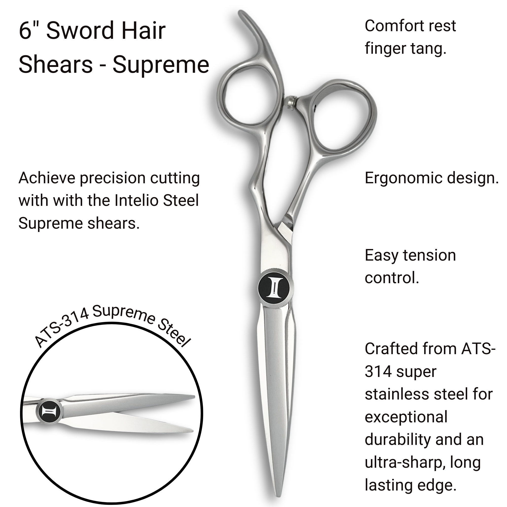 6.0" Sword Blade Hair Cutting Shears - Supreme