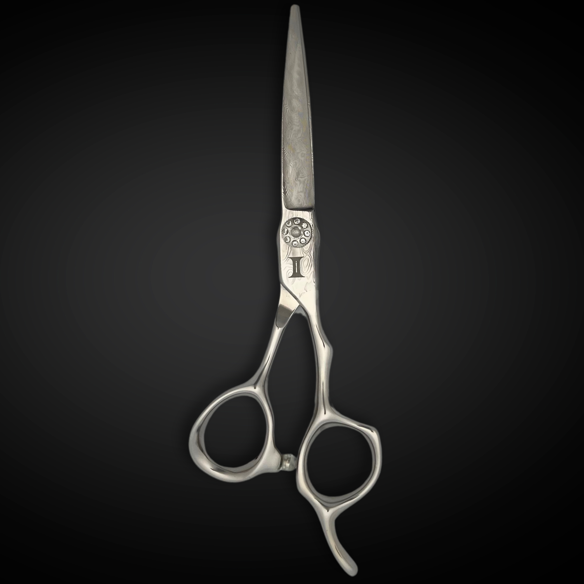 6" Diamond and Damascus Steel Hair Shears from Intelio Steel