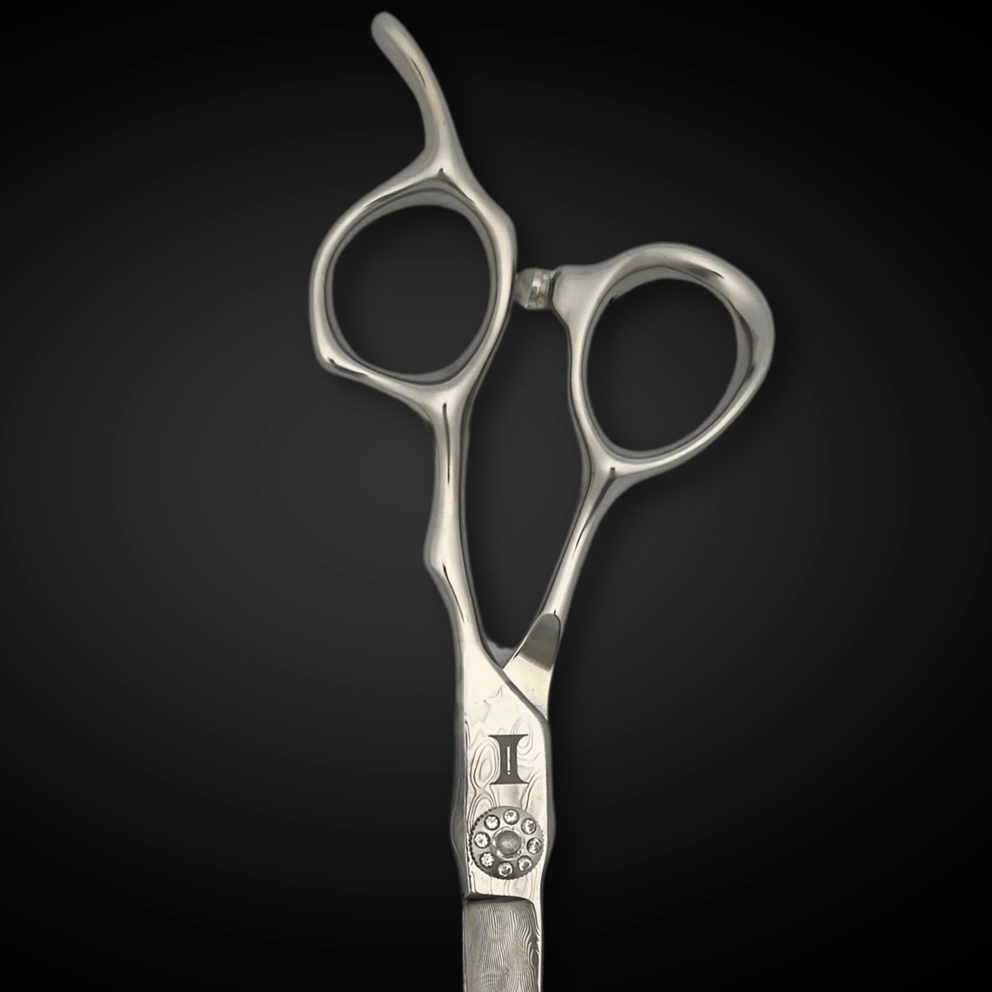 6" Diamond and Damascus Steel Hair Shears from Intelio Steel